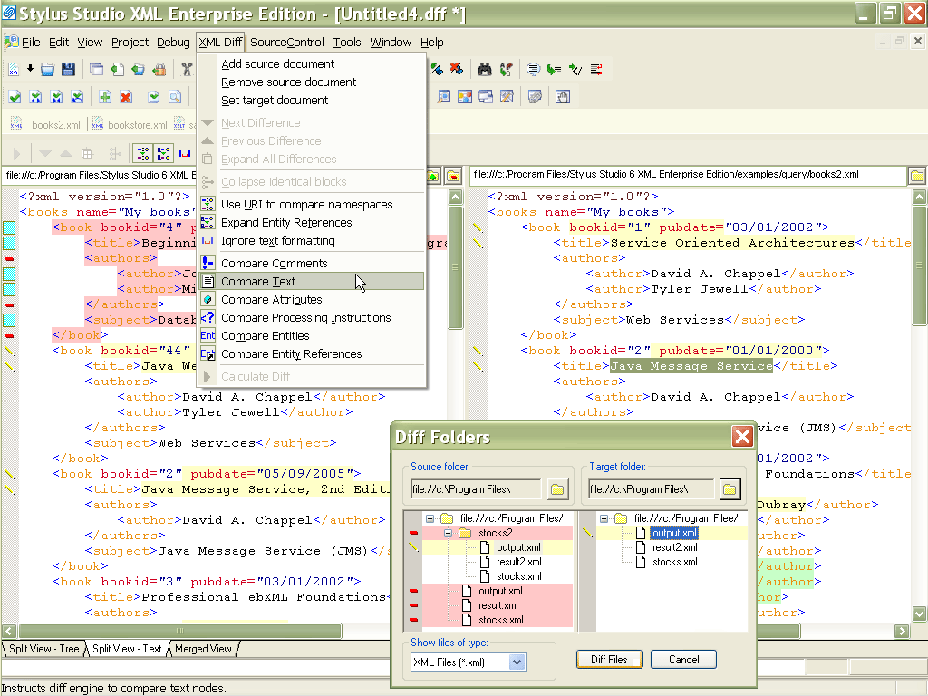 xml file comparison tool open source