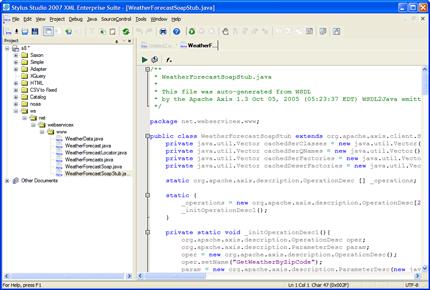 Apache Axis generates web service call source code (Click to enlarge)