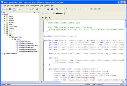 Apache Axis generates web service call source code (Click to enlarge)