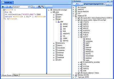 XQuery against Oracle (Click to enlarge)