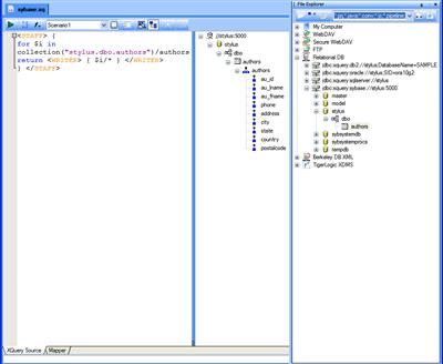 XQuery against Sybase (Click to enlarge)